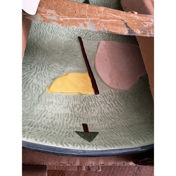 VTG Golf Chip & Dip Bowl Midwestern Home Products 101607 New In Box 14”x10” RARE - Picture 11 of 11